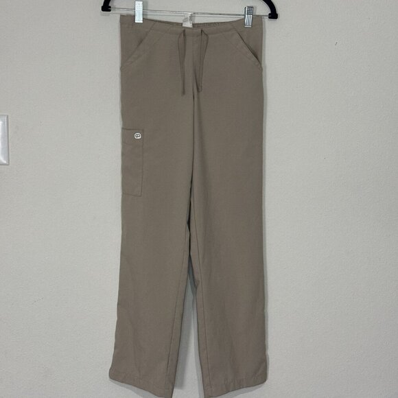WonderWink Scrub Pants W123 Women XSP Tan Petite Spread Cheer Drawstring Pockets - Picture 7 of 9